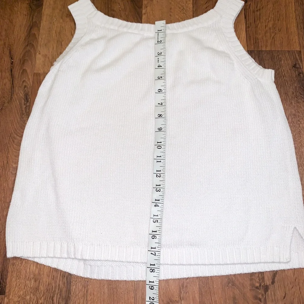 Jeanne Pierre Women’s White Sleeveless Sweater Size Large - Picture 6 of 7